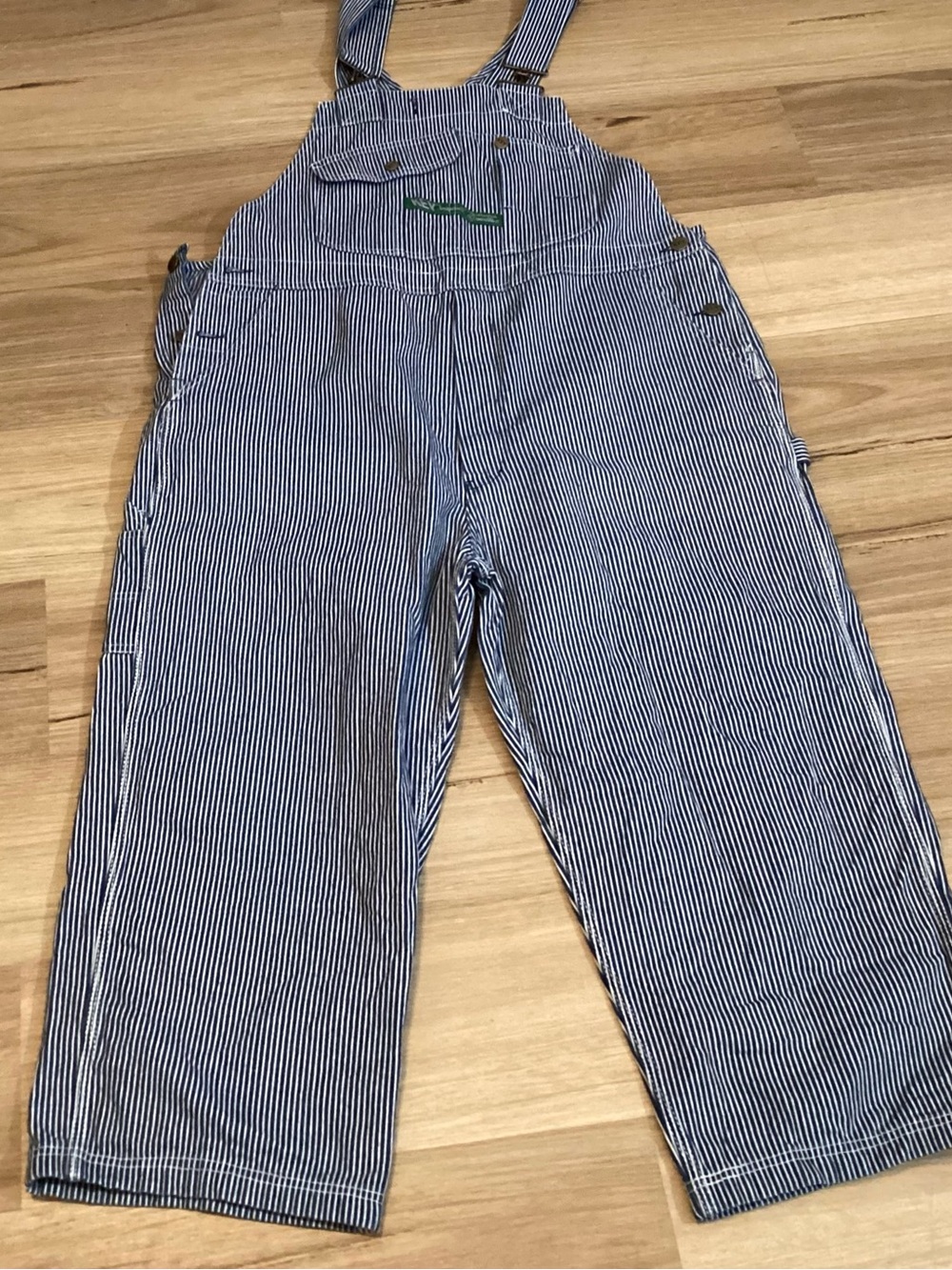 Vintage Key Overalls Blue/White Striped